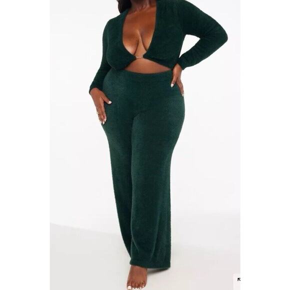 Savage X Fenty Botanical Green Fluff It Up Soft Pajama Pants Size Large NWT - Picture 1 of 15